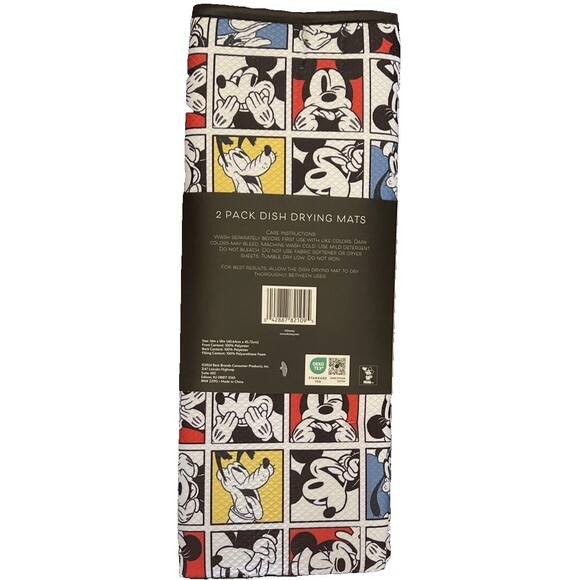 Disney Mickey Mouse and Friends 2 Pack Kitchen Dish Drying Mat New Home Gift - Picture 2 of 8